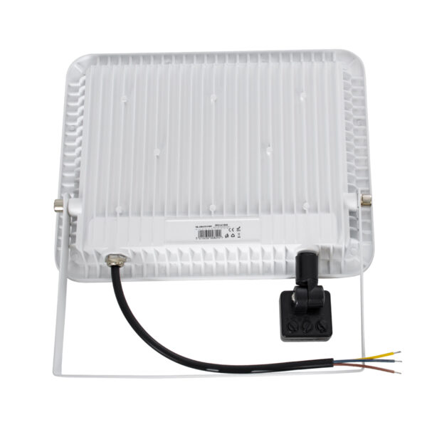 GloboStar® AURORA 61444 Επαγγελματικός Προβολέας LED 100W 12500lm 120° AC 220-240V με Ενσωματωμένο Ρυθμιζόμενο Αισθητήρα Κίνησης PIR – Αδιάβροχος IP67 – Μ25 x Π6.5 x Υ27.5cm – Λευκό – Ψυχρό Λευκό 6000K – LUMILEDS Chips – TÜV Rheinland Certified – 3 Years Warranty