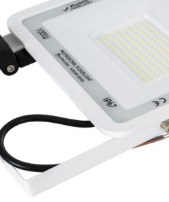 GloboStar® AURORA 61444 Επαγγελματικός Προβολέας LED 100W 12500lm 120° AC 220-240V με Ενσωματωμένο Ρυθμιζόμενο Αισθητήρα Κίνησης PIR – Αδιάβροχος IP67 – Μ25 x Π6.5 x Υ27.5cm – Λευκό – Ψυχρό Λευκό 6000K – LUMILEDS Chips – TÜV Rheinland Certified – 3 Years Warranty