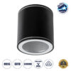 GloboStar® MARETTI 61445 Επιφανειακό Στρόγγυλο Φωτιστικό Σποτ με Ντουί 1 x GU10 VDE Certified AC 220-240V Αδιάβροχο IP65 – Σώμα Αλουμινίου & Υψηλής Αντοχής Tempered Glass – Φ9 x Υ9cm – Μαύρο Ματ – 5 Χρόνια Εγγύηση