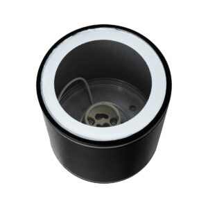 GloboStar® MARETTI 61445 Επιφανειακό Στρόγγυλο Φωτιστικό Σποτ με Ντουί 1 x GU10 VDE Certified AC 220-240V Αδιάβροχο IP65 – Σώμα Αλουμινίου & Υψηλής Αντοχής Tempered Glass – Φ9 x Υ9cm – Μαύρο Ματ – 5 Χρόνια Εγγύηση