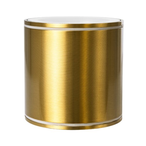 GloboStar® MARETTI 61447 Επιφανειακό Στρόγγυλο Φωτιστικό Σποτ με Ντουί 1 x GU10 VDE Certified AC 220-240V Αδιάβροχο IP65 – Σώμα Αλουμινίου & Υψηλής Αντοχής Tempered Glass – Φ9 x Υ9cm – Χρυσό Πλατίνα – 5 Χρόνια Εγγύηση