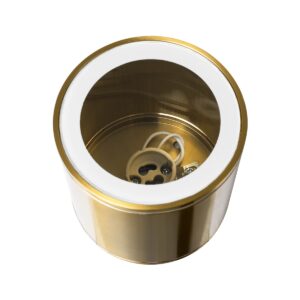 GloboStar® MARETTI 61447 Επιφανειακό Στρόγγυλο Φωτιστικό Σποτ με Ντουί 1 x GU10 VDE Certified AC 220-240V Αδιάβροχο IP65 – Σώμα Αλουμινίου & Υψηλής Αντοχής Tempered Glass – Φ9 x Υ9cm – Χρυσό Πλατίνα – 5 Χρόνια Εγγύηση
