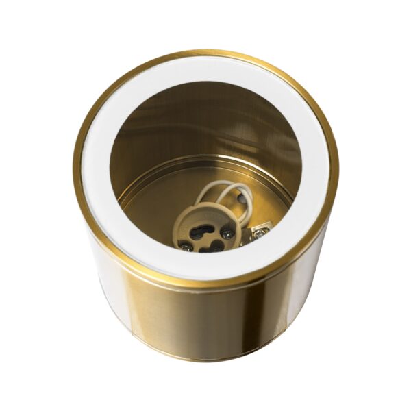 GloboStar® MARETTI 61447 Επιφανειακό Στρόγγυλο Φωτιστικό Σποτ με Ντουί 1 x GU10 VDE Certified AC 220-240V Αδιάβροχο IP65 – Σώμα Αλουμινίου & Υψηλής Αντοχής Tempered Glass – Φ9 x Υ9cm – Χρυσό Πλατίνα – 5 Χρόνια Εγγύηση