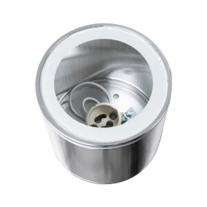 GloboStar® MARETTI 61448 Επιφανειακό Στρόγγυλο Φωτιστικό Σποτ με Ντουί 1 x GU10 VDE Certified AC 220-240V Αδιάβροχο IP65 – Σώμα Αλουμινίου & Υψηλής Αντοχής Tempered Glass – Φ9 x Υ9cm – Χρώμιο Νίκελ – 5 Χρόνια Εγγύηση