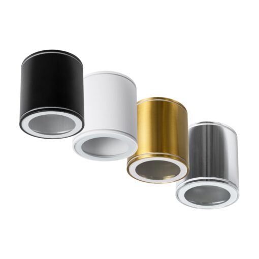 GloboStar® MARETTI 61447 Επιφανειακό Στρόγγυλο Φωτιστικό Σποτ με Ντουί 1 x GU10 VDE Certified AC 220-240V Αδιάβροχο IP65 – Σώμα Αλουμινίου & Υψηλής Αντοχής Tempered Glass – Φ9 x Υ9cm – Χρυσό Πλατίνα – 5 Χρόνια Εγγύηση