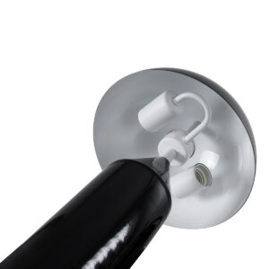 GloboStar® URANUS-S 61449 Μοντέρνο Επιτραπέζιο Φωτιστικό Πορτατίφ Δίφωτο 2 x E27 AC220-240V IP20 – Φ25 x Υ39cm – Μαύρο Μεταλλικό Καμπάνα με Διακόπτη On/Off – 5 Years Warranty