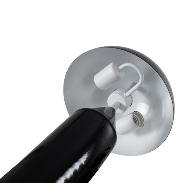 GloboStar® URANUS-S 61449 Μοντέρνο Επιτραπέζιο Φωτιστικό Πορτατίφ Δίφωτο 2 x E27 AC220-240V IP20 – Φ25 x Υ39cm – Μαύρο Μεταλλικό Καμπάνα με Διακόπτη On/Off – 5 Years Warranty