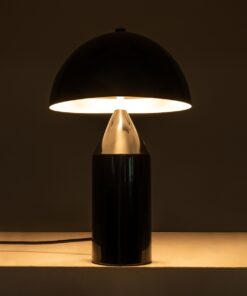 GloboStar® URANUS-S 61449 Μοντέρνο Επιτραπέζιο Φωτιστικό Πορτατίφ Δίφωτο 2 x E27 AC220-240V IP20 – Φ25 x Υ39cm – Μαύρο Μεταλλικό Καμπάνα με Διακόπτη On/Off – 5 Years Warranty