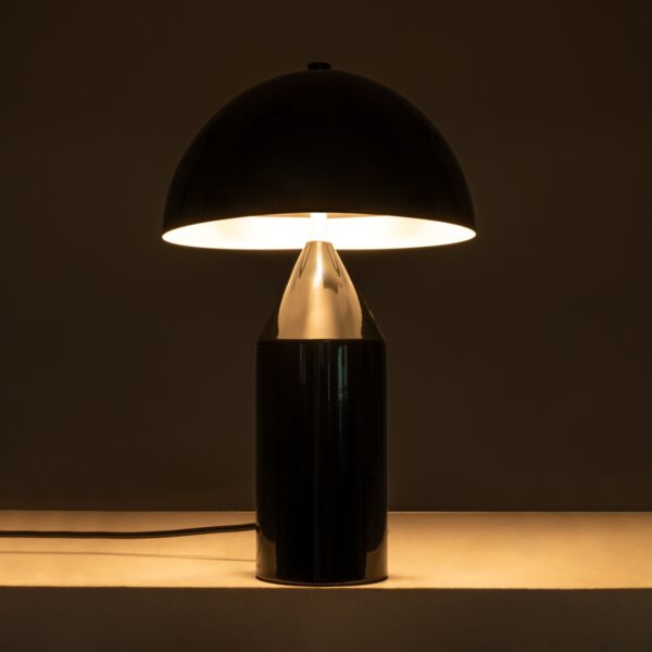 GloboStar® URANUS-S 61449 Μοντέρνο Επιτραπέζιο Φωτιστικό Πορτατίφ Δίφωτο 2 x E27 AC220-240V IP20 – Φ25 x Υ39cm – Μαύρο Μεταλλικό Καμπάνα με Διακόπτη On/Off – 5 Years Warranty