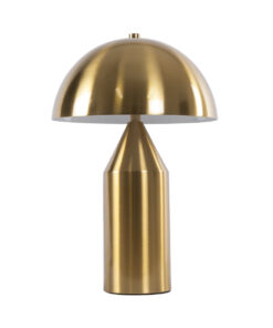 GloboStar® URANUS-S 61451 Μοντέρνο Επιτραπέζιο Φωτιστικό Πορτατίφ Δίφωτο 2 x E27 AC220-240V IP20 – Φ25 x Υ39cm – Χρυσό Πλατίνα Μεταλλικό Καμπάνα με Διακόπτη On/Off – 5 Χρόνια Εγγύηση