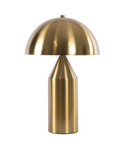 GloboStar® URANUS-S 61451 Μοντέρνο Επιτραπέζιο Φωτιστικό Πορτατίφ Δίφωτο 2 x E27 AC220-240V IP20 – Φ25 x Υ39cm – Χρυσό Πλατίνα Μεταλλικό Καμπάνα με Διακόπτη On/Off – 5 Χρόνια Εγγύηση