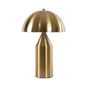 GloboStar® URANUS-S 61451 Μοντέρνο Επιτραπέζιο Φωτιστικό Πορτατίφ Δίφωτο 2 x E27 AC220-240V IP20 – Φ25 x Υ39cm – Χρυσό Πλατίνα Μεταλλικό Καμπάνα με Διακόπτη On/Off – 5 Χρόνια Εγγύηση