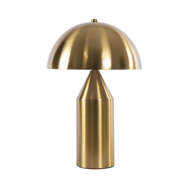 GloboStar® URANUS-S 61451 Μοντέρνο Επιτραπέζιο Φωτιστικό Πορτατίφ Δίφωτο 2 x E27 AC220-240V IP20 – Φ25 x Υ39cm – Χρυσό Πλατίνα Μεταλλικό Καμπάνα με Διακόπτη On/Off – 5 Χρόνια Εγγύηση