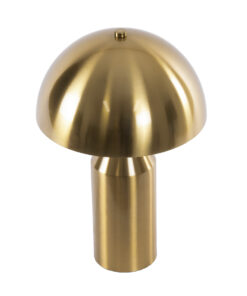 GloboStar® URANUS-S 61451 Μοντέρνο Επιτραπέζιο Φωτιστικό Πορτατίφ Δίφωτο 2 x E27 AC220-240V IP20 – Φ25 x Υ39cm – Χρυσό Πλατίνα Μεταλλικό Καμπάνα με Διακόπτη On/Off – 5 Χρόνια Εγγύηση