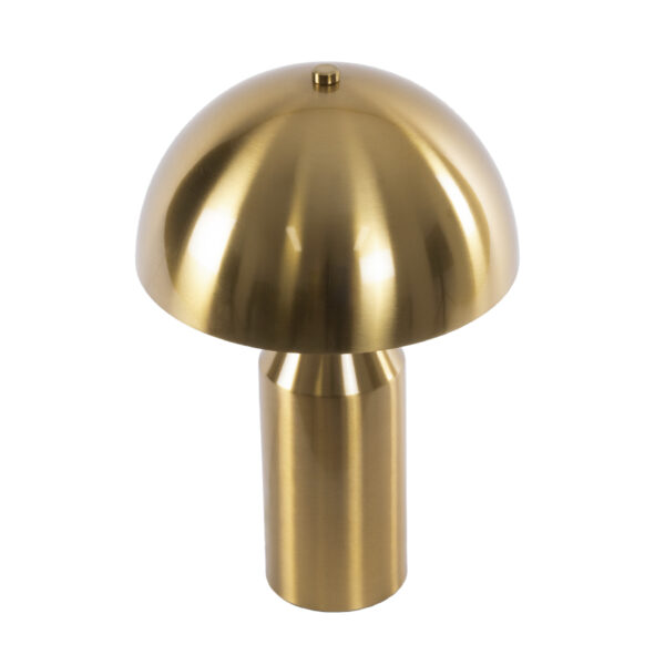 GloboStar® URANUS-S 61451 Μοντέρνο Επιτραπέζιο Φωτιστικό Πορτατίφ Δίφωτο 2 x E27 AC220-240V IP20 – Φ25 x Υ39cm – Χρυσό Πλατίνα Μεταλλικό Καμπάνα με Διακόπτη On/Off – 5 Χρόνια Εγγύηση