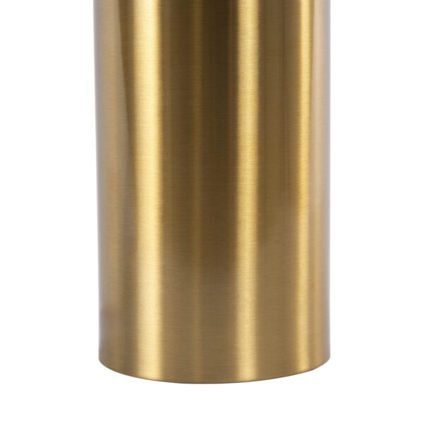 GloboStar® URANUS-S 61451 Μοντέρνο Επιτραπέζιο Φωτιστικό Πορτατίφ Δίφωτο 2 x E27 AC220-240V IP20 – Φ25 x Υ39cm – Χρυσό Πλατίνα Μεταλλικό Καμπάνα με Διακόπτη On/Off – 5 Χρόνια Εγγύηση