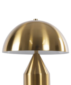 GloboStar® URANUS-S 61451 Μοντέρνο Επιτραπέζιο Φωτιστικό Πορτατίφ Δίφωτο 2 x E27 AC220-240V IP20 – Φ25 x Υ39cm – Χρυσό Πλατίνα Μεταλλικό Καμπάνα με Διακόπτη On/Off – 5 Χρόνια Εγγύηση