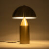 GloboStar® URANUS-S 61451 Μοντέρνο Επιτραπέζιο Φωτιστικό Πορτατίφ Δίφωτο 2 x E27 AC220-240V IP20 – Φ25 x Υ39cm – Χρυσό Πλατίνα Μεταλλικό Καμπάνα με Διακόπτη On/Off – 5 Χρόνια Εγγύηση