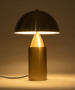 GloboStar® URANUS-S 61451 Μοντέρνο Επιτραπέζιο Φωτιστικό Πορτατίφ Δίφωτο 2 x E27 AC220-240V IP20 – Φ25 x Υ39cm – Χρυσό Πλατίνα Μεταλλικό Καμπάνα με Διακόπτη On/Off – 5 Χρόνια Εγγύηση