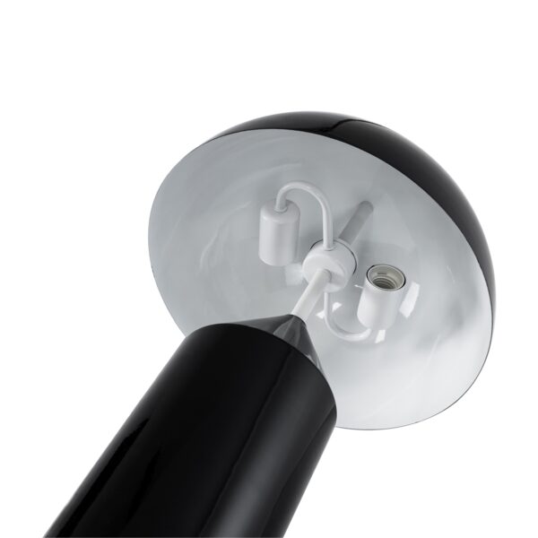 GloboStar® URANUS-M 61453 Μοντέρνο Επιτραπέζιο Φωτιστικό Πορτατίφ Δίφωτο 2 x E27 AC220-240V IP20 – Φ35 x Υ54cm – Μαύρο Μεταλλικό Καμπάνα με Διακόπτη On/Off – 5 Years Warranty