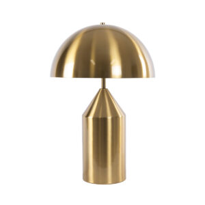 GloboStar® URANUS-M 61455 Μοντέρνο Επιτραπέζιο Φωτιστικό Πορτατίφ Δίφωτο 2 x E27 AC220-240V IP20 – Φ35 x Υ54cm – Χρυσό Πλατίνα Μεταλλικό Καμπάνα με Διακόπτη On/Off – 5 Χρόνια Εγγύηση