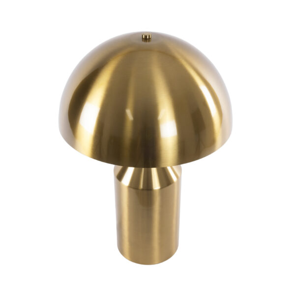 GloboStar® URANUS-M 61455 Μοντέρνο Επιτραπέζιο Φωτιστικό Πορτατίφ Δίφωτο 2 x E27 AC220-240V IP20 – Φ35 x Υ54cm – Χρυσό Πλατίνα Μεταλλικό Καμπάνα με Διακόπτη On/Off – 5 Χρόνια Εγγύηση