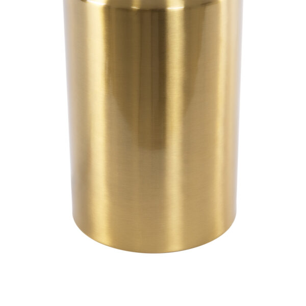 GloboStar® URANUS-M 61455 Μοντέρνο Επιτραπέζιο Φωτιστικό Πορτατίφ Δίφωτο 2 x E27 AC220-240V IP20 – Φ35 x Υ54cm – Χρυσό Πλατίνα Μεταλλικό Καμπάνα με Διακόπτη On/Off – 5 Χρόνια Εγγύηση