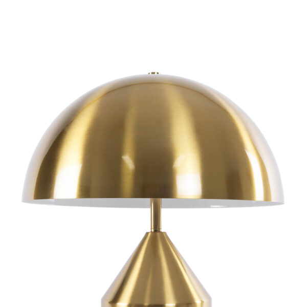 GloboStar® URANUS-M 61455 Μοντέρνο Επιτραπέζιο Φωτιστικό Πορτατίφ Δίφωτο 2 x E27 AC220-240V IP20 – Φ35 x Υ54cm – Χρυσό Πλατίνα Μεταλλικό Καμπάνα με Διακόπτη On/Off – 5 Χρόνια Εγγύηση