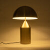 GloboStar® URANUS-M 61455 Μοντέρνο Επιτραπέζιο Φωτιστικό Πορτατίφ Δίφωτο 2 x E27 AC220-240V IP20 – Φ35 x Υ54cm – Χρυσό Πλατίνα Μεταλλικό Καμπάνα με Διακόπτη On/Off – 5 Χρόνια Εγγύηση