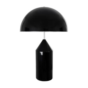 GloboStar® URANUS-L 61457 Μοντέρνο Επιτραπέζιο Φωτιστικό Πορτατίφ Δίφωτο 2 x E27 AC220-240V IP20 – Φ50 x Υ77cm – Μαύρο Μεταλλικό Καμπάνα με Διακόπτη On/Off – 5 Years Warranty