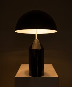 GloboStar® URANUS-L 61457 Μοντέρνο Επιτραπέζιο Φωτιστικό Πορτατίφ Δίφωτο 2 x E27 AC220-240V IP20 – Φ50 x Υ77cm – Μαύρο Μεταλλικό Καμπάνα με Διακόπτη On/Off – 5 Years Warranty