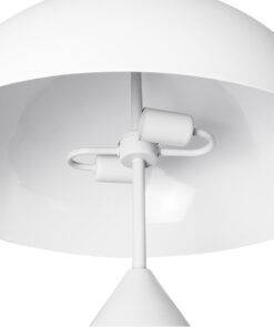 GloboStar® URANUS-L 61458 Μοντέρνο Επιτραπέζιο Φωτιστικό Πορτατίφ Δίφωτο 2 x E27 AC220-240V IP20 – Φ50 x Υ77cm – Λευκό Μεταλλικό Καμπάνα με Διακόπτη On/Off – 5 Years Warranty