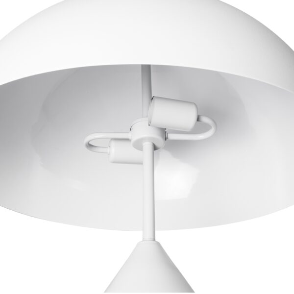 GloboStar® URANUS-L 61458 Μοντέρνο Επιτραπέζιο Φωτιστικό Πορτατίφ Δίφωτο 2 x E27 AC220-240V IP20 – Φ50 x Υ77cm – Λευκό Μεταλλικό Καμπάνα με Διακόπτη On/Off – 5 Years Warranty