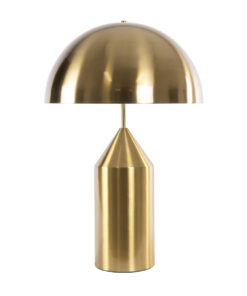 GloboStar® URANUS-L 61459 Μοντέρνο Επιτραπέζιο Φωτιστικό Πορτατίφ Δίφωτο 2 x E27 AC220-240V IP20 – Φ50 x Υ77cm – Χρυσό Πλατίνα Μεταλλικό Καμπάνα με Διακόπτη On/Off – 5 Χρόνια Εγγύηση