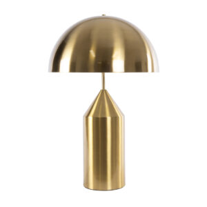 GloboStar® URANUS-L 61459 Μοντέρνο Επιτραπέζιο Φωτιστικό Πορτατίφ Δίφωτο 2 x E27 AC220-240V IP20 – Φ50 x Υ77cm – Χρυσό Πλατίνα Μεταλλικό Καμπάνα με Διακόπτη On/Off – 5 Χρόνια Εγγύηση