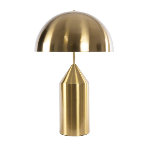 GloboStar® URANUS-L 61459 Μοντέρνο Επιτραπέζιο Φωτιστικό Πορτατίφ Δίφωτο 2 x E27 AC220-240V IP20 – Φ50 x Υ77cm – Χρυσό Πλατίνα Μεταλλικό Καμπάνα με Διακόπτη On/Off – 5 Χρόνια Εγγύηση