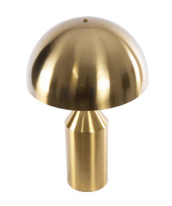 GloboStar® URANUS-L 61459 Μοντέρνο Επιτραπέζιο Φωτιστικό Πορτατίφ Δίφωτο 2 x E27 AC220-240V IP20 – Φ50 x Υ77cm – Χρυσό Πλατίνα Μεταλλικό Καμπάνα με Διακόπτη On/Off – 5 Χρόνια Εγγύηση