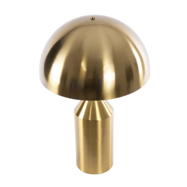 GloboStar® URANUS-L 61459 Μοντέρνο Επιτραπέζιο Φωτιστικό Πορτατίφ Δίφωτο 2 x E27 AC220-240V IP20 – Φ50 x Υ77cm – Χρυσό Πλατίνα Μεταλλικό Καμπάνα με Διακόπτη On/Off – 5 Χρόνια Εγγύηση