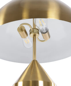 GloboStar® URANUS-L 61459 Μοντέρνο Επιτραπέζιο Φωτιστικό Πορτατίφ Δίφωτο 2 x E27 AC220-240V IP20 – Φ50 x Υ77cm – Χρυσό Πλατίνα Μεταλλικό Καμπάνα με Διακόπτη On/Off – 5 Χρόνια Εγγύηση