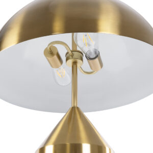 GloboStar® URANUS-L 61459 Μοντέρνο Επιτραπέζιο Φωτιστικό Πορτατίφ Δίφωτο 2 x E27 AC220-240V IP20 – Φ50 x Υ77cm – Χρυσό Πλατίνα Μεταλλικό Καμπάνα με Διακόπτη On/Off – 5 Χρόνια Εγγύηση