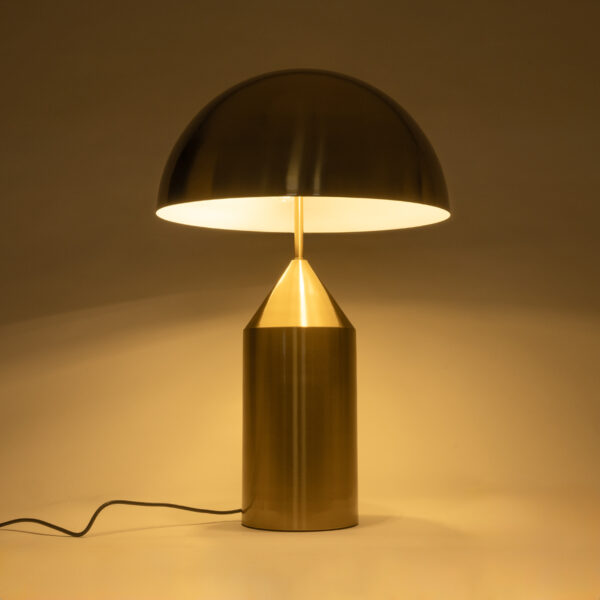 GloboStar® URANUS-L 61459 Μοντέρνο Επιτραπέζιο Φωτιστικό Πορτατίφ Δίφωτο 2 x E27 AC220-240V IP20 – Φ50 x Υ77cm – Χρυσό Πλατίνα Μεταλλικό Καμπάνα με Διακόπτη On/Off – 5 Χρόνια Εγγύηση