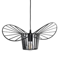 GloboStar® LUMINOVA 61462 Μοντέρνο Κρεμαστό Φωτιστικό Πλέγμα Μονόφωτο 1 x E27 IP20 Μαύρο Σχοινί με Μαύρο Σύρμα – Μ42 x Π42 x Υ20.5cm