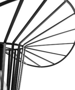 GloboStar® LUMINOVA 61462 Μοντέρνο Κρεμαστό Φωτιστικό Πλέγμα Μονόφωτο 1 x E27 IP20 Μαύρο Σχοινί με Μαύρο Σύρμα – Μ42 x Π42 x Υ20.5cm