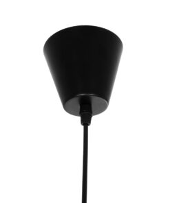 GloboStar® LUMINOVA 61462 Μοντέρνο Κρεμαστό Φωτιστικό Πλέγμα Μονόφωτο 1 x E27 IP20 Μαύρο Σχοινί με Μαύρο Σύρμα – Μ42 x Π42 x Υ20.5cm