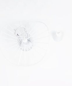 GloboStar® LUMINOVA 61463 Μοντέρνο Κρεμαστό Φωτιστικό Πλέγμα Μονόφωτο 1 x E27 IP20 Λευκό Σχοινί με Λευκό Σύρμα – Μ42 x Π42 x Υ20.5cm