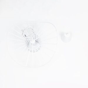 GloboStar® LUMINOVA 61463 Μοντέρνο Κρεμαστό Φωτιστικό Πλέγμα Μονόφωτο 1 x E27 IP20 Λευκό Σχοινί με Λευκό Σύρμα – Μ42 x Π42 x Υ20.5cm