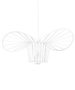 GloboStar® LUMINOVA 61463 Μοντέρνο Κρεμαστό Φωτιστικό Πλέγμα Μονόφωτο 1 x E27 IP20 Λευκό Σχοινί με Λευκό Σύρμα – Μ42 x Π42 x Υ20.5cm