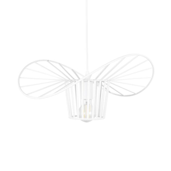 GloboStar® LUMINOVA 61463 Μοντέρνο Κρεμαστό Φωτιστικό Πλέγμα Μονόφωτο 1 x E27 IP20 Λευκό Σχοινί με Λευκό Σύρμα – Μ42 x Π42 x Υ20.5cm