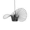GloboStar® LUMINOVA 61464 Μοντέρνο Κρεμαστό Φωτιστικό Πλέγμα Μονόφωτο 1 x E27 IP20 Μαύρο Σχοινί με Μαύρο Σύρμα – Μ65 x Π65 x Υ25cm