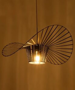 GloboStar® LUMINOVA 61464 Μοντέρνο Κρεμαστό Φωτιστικό Πλέγμα Μονόφωτο 1 x E27 IP20 Μαύρο Σχοινί με Μαύρο Σύρμα – Μ65 x Π65 x Υ25cm